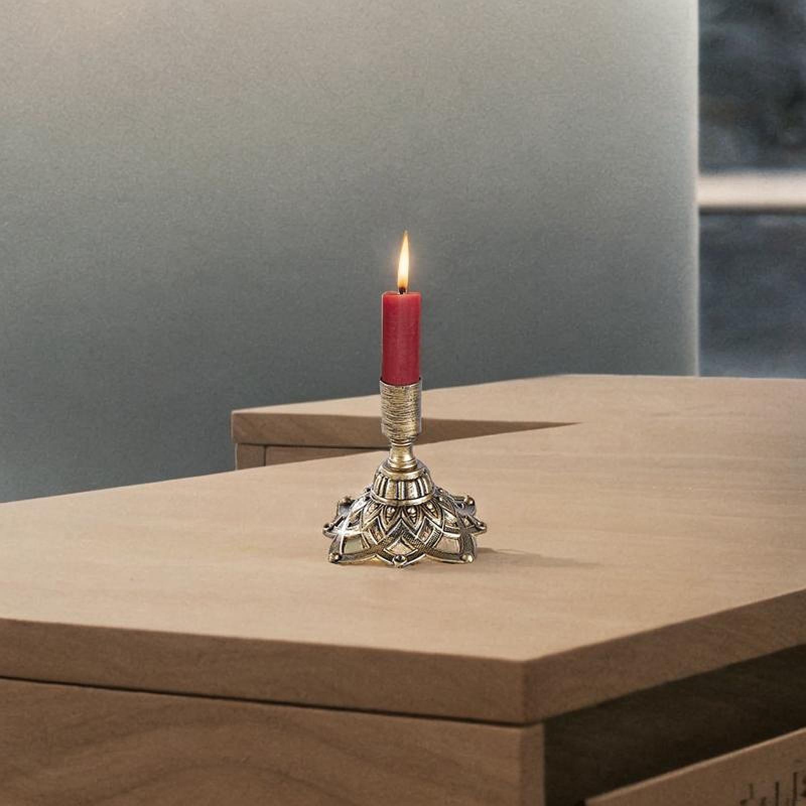 

Подсвечник железный орнамент юбилей столовая свадьба камин универсальный день рождения настольный L