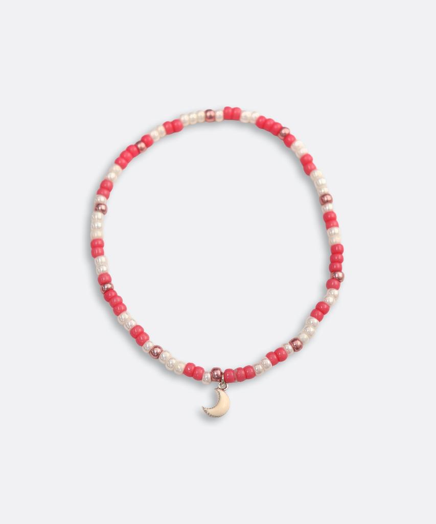 Bonbeau Silver Epoxy Moon Charm Beads Bracelet Silver Epoxy Moon Charm Color Mix Beads Bracelet