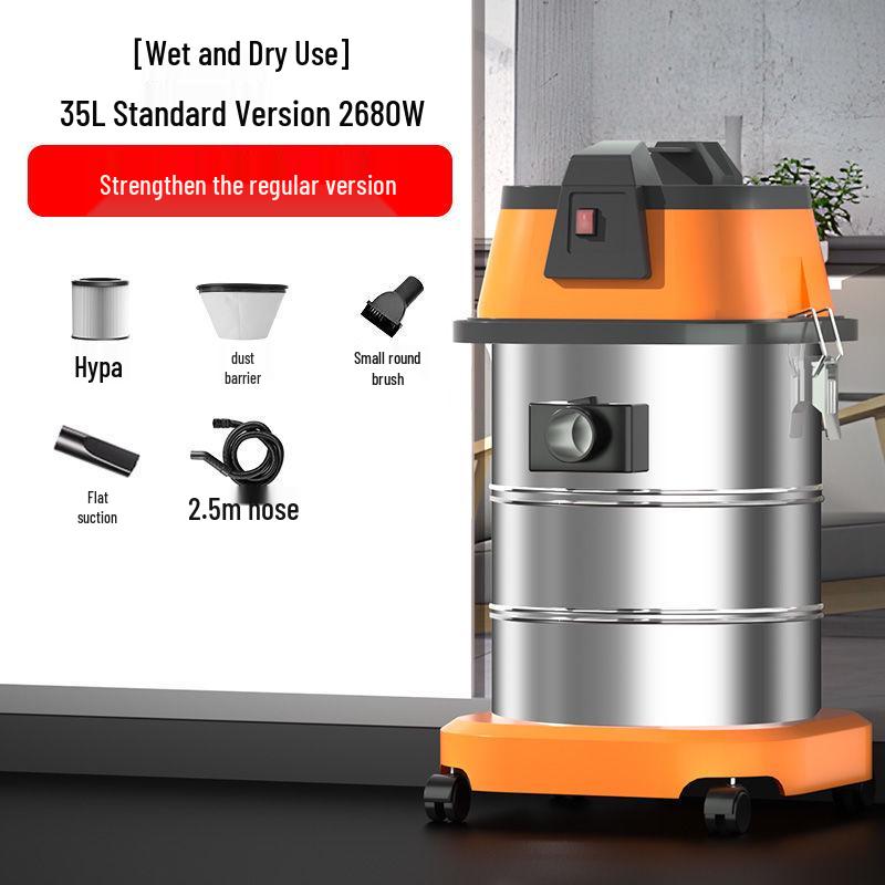 High-Power Wet/Dry Vacuum Cleaner for Home, Workshop, Car Wash, Grout, and Industrial Use