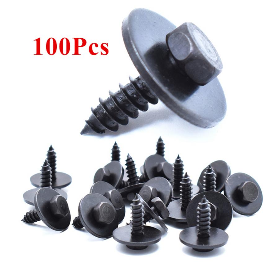 

100 pieces metal car body screws, fenders, bumpers, 7.7 mm hexagon