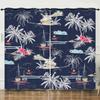 Curtains Summer Coconut Tree Decorative Sunshade 3D Digital Printing Blackout Curtain No Punching Bedroom