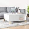 Vidaxl Coffee Table, White 80X80X36.5 Cm, Wood-Based Material