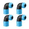 4Pcs Garden Hose Quick Connectors 90 Degree Elbow ABS Water Fittings Suitable For Irrigation Vehicle Washing Outdoor Use