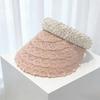 Handmade woven pearl empty hat, fashionable seaside vacation sun-protection hat, headband, summer sweet sun hat