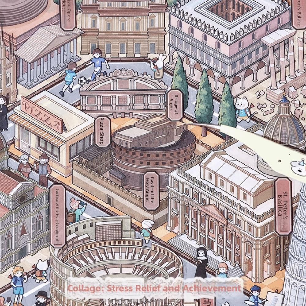 Famous Cityscape Mini Scene Stickers Travel Theme DIY Journal Stickers Collage Stickers Kids Craft