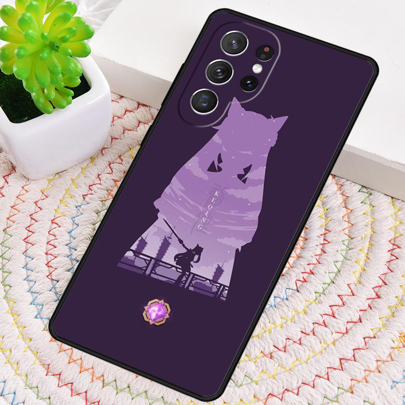 Keqing Genshin Impact Silicone Phone Case For Samsung Galaxy note 10 pro S26 S25 S24 S23 S22 S21 Plus S25Ultra Capa Cover