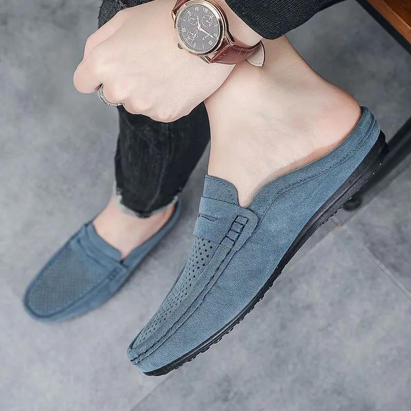 Fashion Mules Shoes Outdoor Half Slippers for Men Trend 2025 Fun Mascullino Designer Luxury Fashion High Quality Adult Style Sandals Man