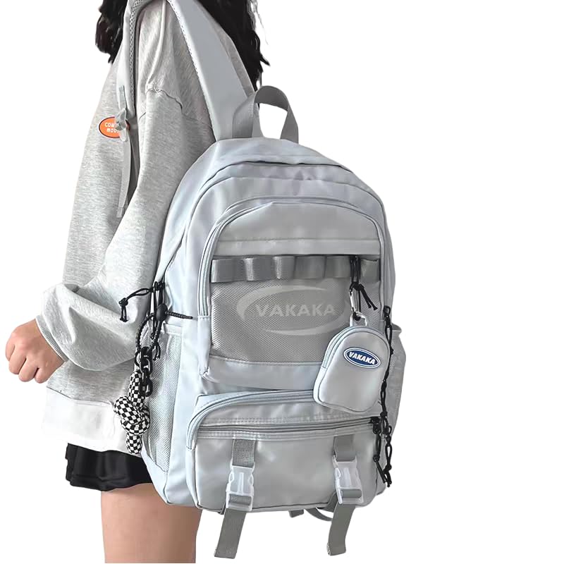

ZESU Korean Backpack, Women s, School, Large Capacity, Men s, High School, Girls, Commuter, Student, Travel, School, School, Outdoor, Cute (Gray)