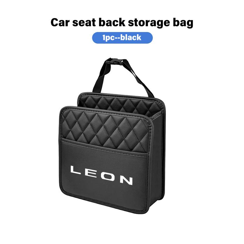 Leather Car Seat Storage Bag Chair Back Water Cup Tissue Box For Seat FR Cupra Leon Ibiza Exeo Alhambra Altea Tarraco Exeo