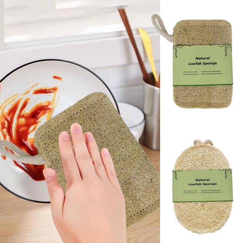 Loofah Dish Sponge Scouring Pad Luffa Dish Towel Washing Cloth Sponge Loofah Scrub Pad Dish Pot Oil Stain Removing Scrubber