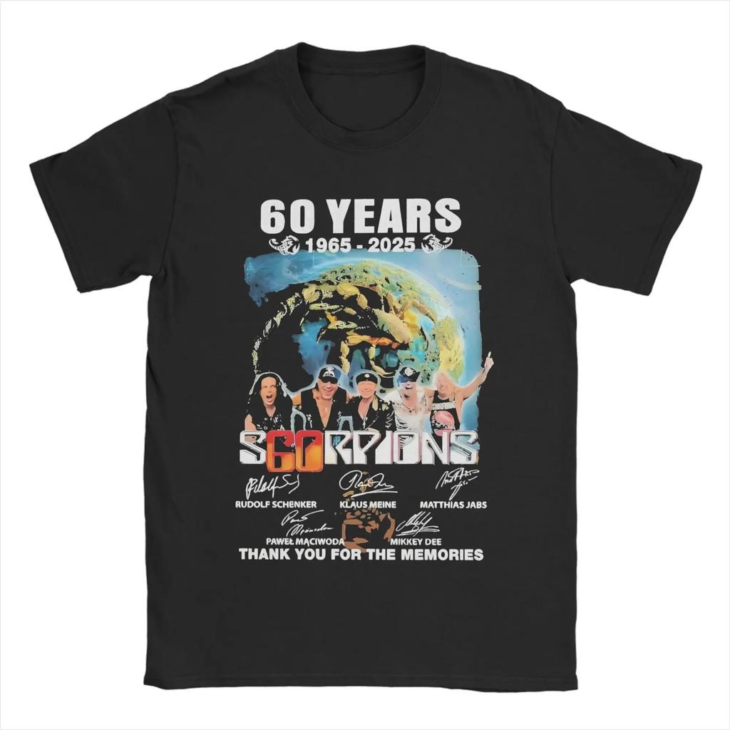 Scorpions Rock Anniversary Poster Graphic TShirt Street Harajuku Fashion 100 Cotton Unisex Loose Summer Casual Top Tshirts