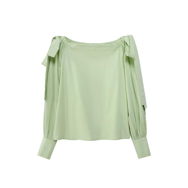 Весенняя рубашка на одно плечо с французским кофейным перерывом 2025 года — элегантная и красивая C3616 F