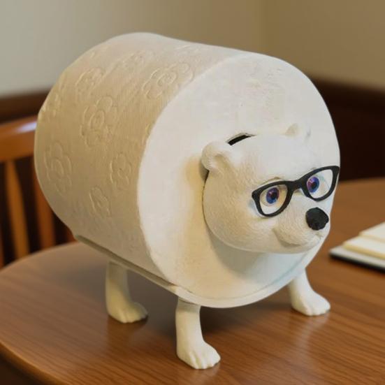 1/2Pcs Tissue Paper Roll Storage Holder Polar Bear Shape