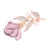 Brosche Rosenmuster Perle Strasslegierung Baumwolle Exquisite Retro Brosche Anstecknadel für Mantel Anzug Schal Helllila