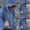 Unisex Lustige Haifischzahn Kapuzenpullover Langarm Oversized Kordelzug Sweatshirt Lässig Bequem Pullover