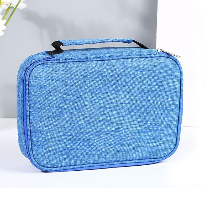 Double Layer Oxford Pencil Case: Large Capacity Multi-hole Art Sketching Storage Bag for Students