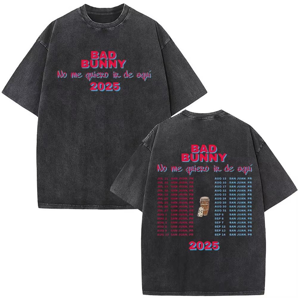Washed Vintage Bad Bunny DTMF Residencia En El Choli Merch TShirts Debi Tirar Mas Fotos Tshirt Mens Hip Hop Oversized Tshirts