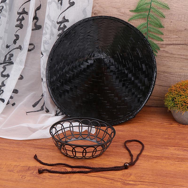 Asian Japanese Samurai Straw Hat Cosplay Conical Bamboo Hat Traditional Handmade Lightweight for Outdoor Festive Activities