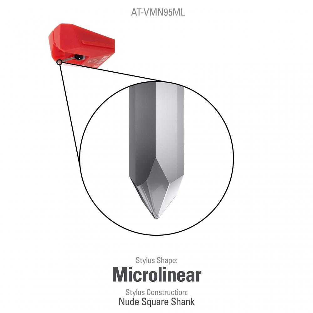 AT-VMN95ML VM Type (dual Moving Magnet) Stereo Cartridge Red Replacement Needle