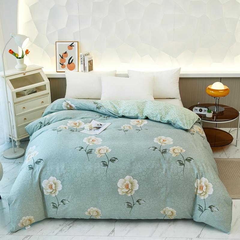 Garden Colorful Floral Pattern Quilt Cover 1Pc 100% Cotton Luxury Duvet Cover Skin-friendly Soft Easy Care Queen Size Bedding