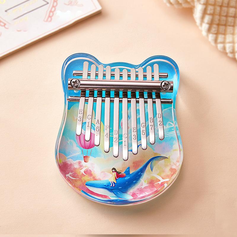 Mini 10 Keys Kalimba Thumb Piano Crystals Acrylic Kalimba Finger Piano Beginner Keyboard Instrument Music Lover Gifts