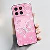 Handyhülle Für ZTE Blade A56 BladeA56 Pro Hülle Luxus Mode Schmetterling Blumen Schwarz Weiches TPU Silikon Schutzhülle Schale