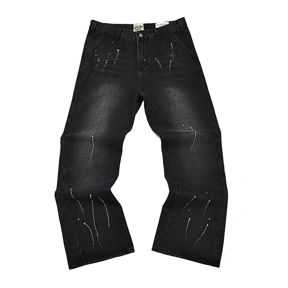 KaiTingu Trendy uitlopende jeans, gewassen, verweerd, patchwork, uniseks stijl 2XL