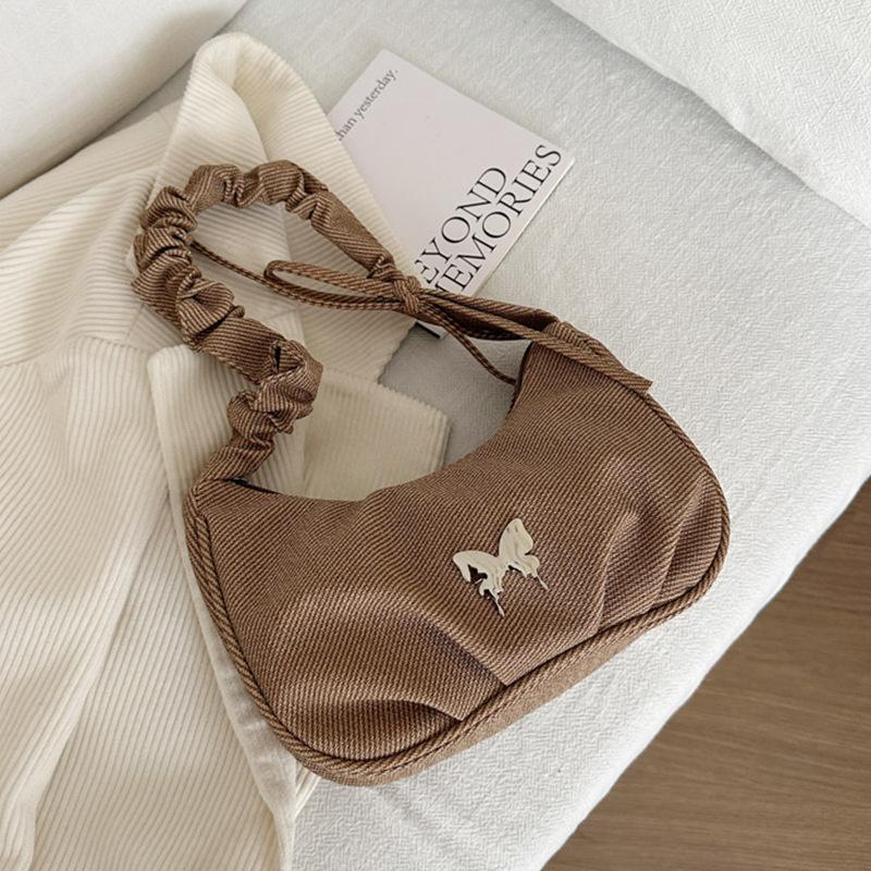 Small design texture bag 2025 new daily simplicity with summer leisure single shoulder folds crossbody armpit