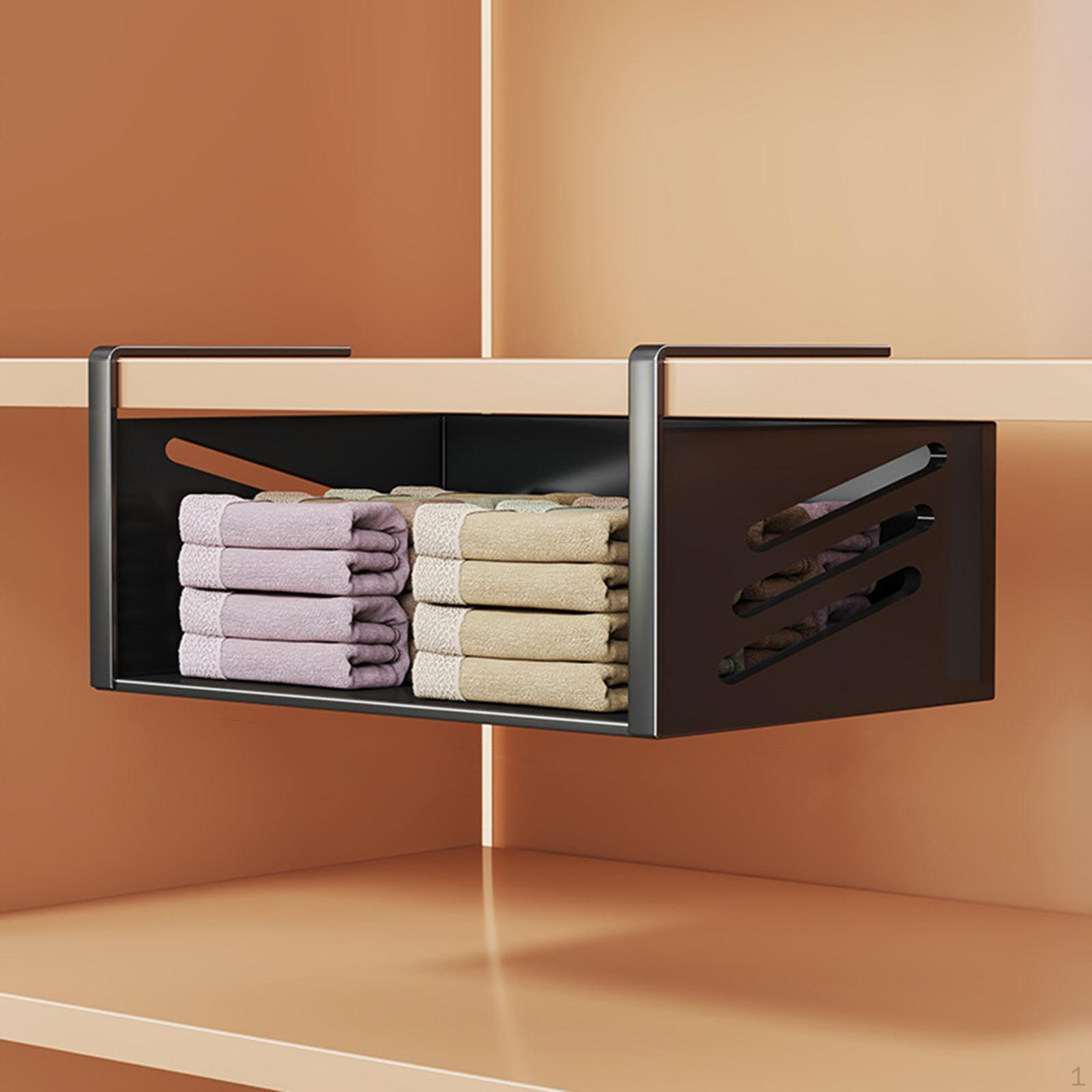 

Держатель для корзин под полку в шкафу, Органайзер, Стеллаж для использования в гардеробе 26cmx23cmx13.5cm