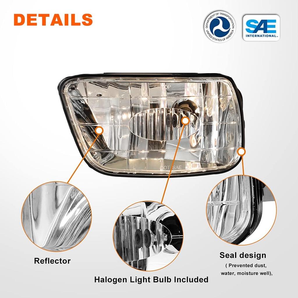 Nixon Offroad Fog Lights for Chevy Trailblazer 2002-2009 for Isuzu Ascender 2003-2008 Fog Lamp Set Driving Fog Light Assembly Replacement 1 Pair