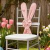 Chair Sashes Easter Stretch Ornaments Rabbit Ear Design Chair Decoration For Party With Elastic Straps For Home Restaurant