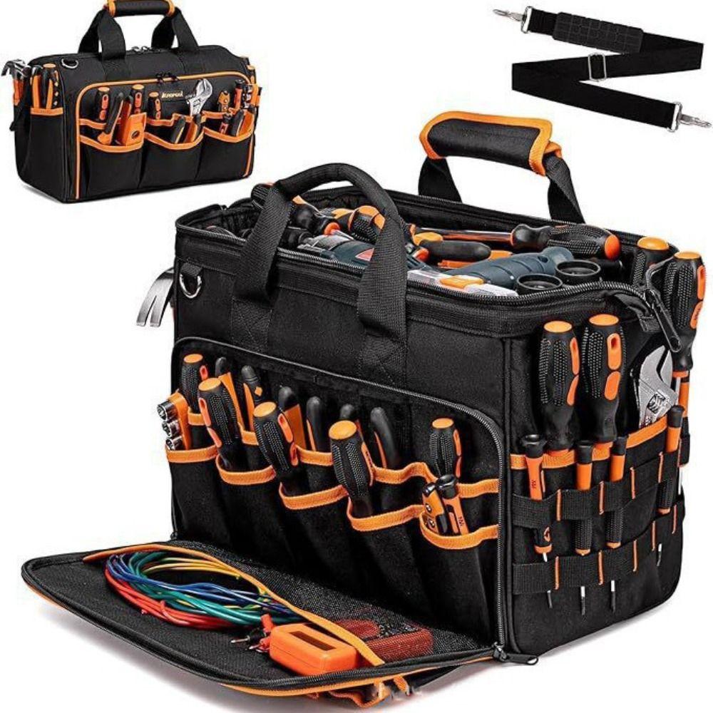 46-Pocket Design Electrician Tool Bag Large Capacity Power Tool Bag  Professional Use