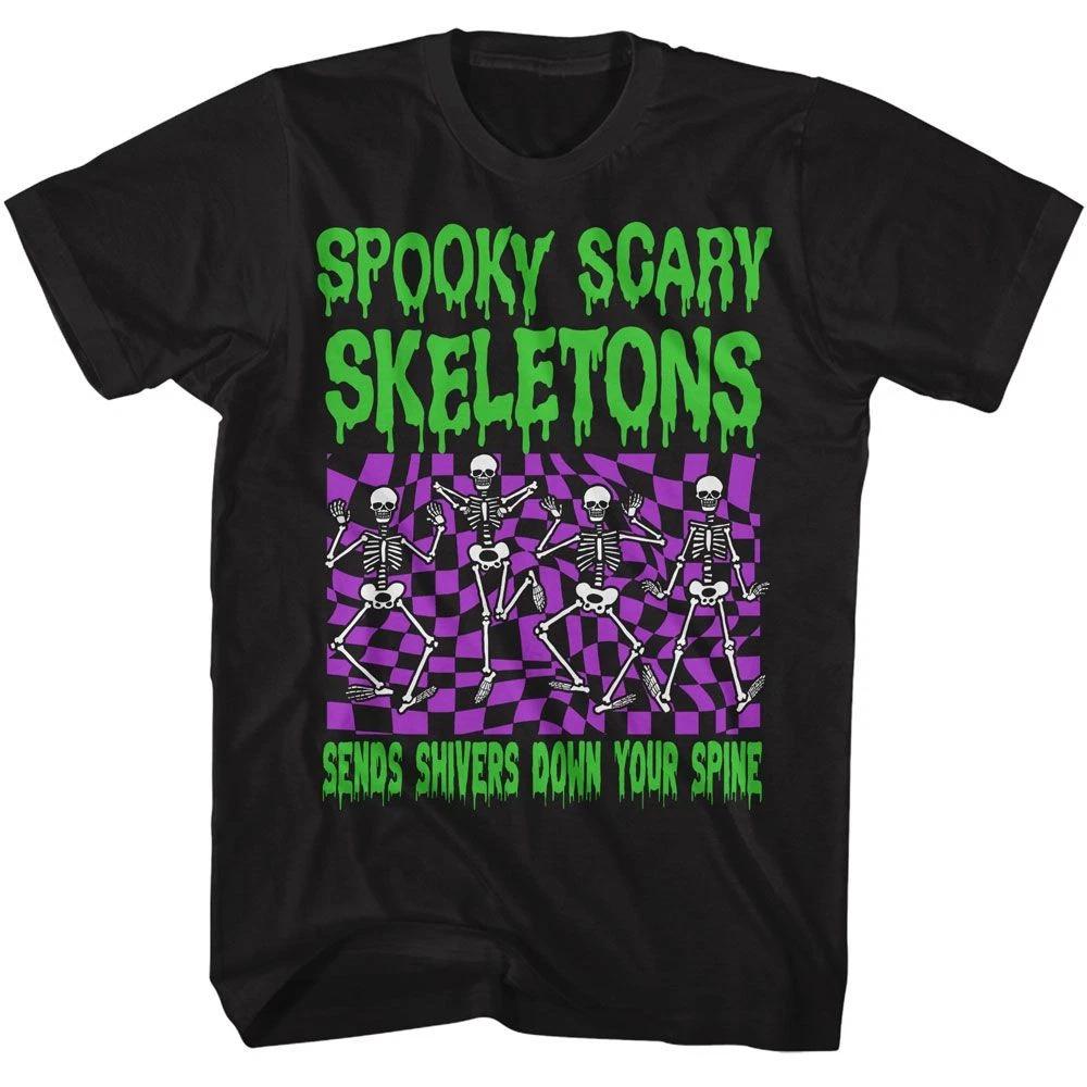 Spooky Scary Skeletons Checkers Music  Children s T-shirt 150
