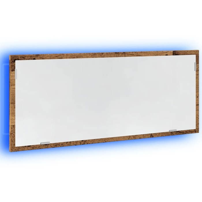 VidaXL LED Bathroom Mirror Old Wood Engineered Wood, Bath Mirror, Bathroom Mirror with Lights, 856275