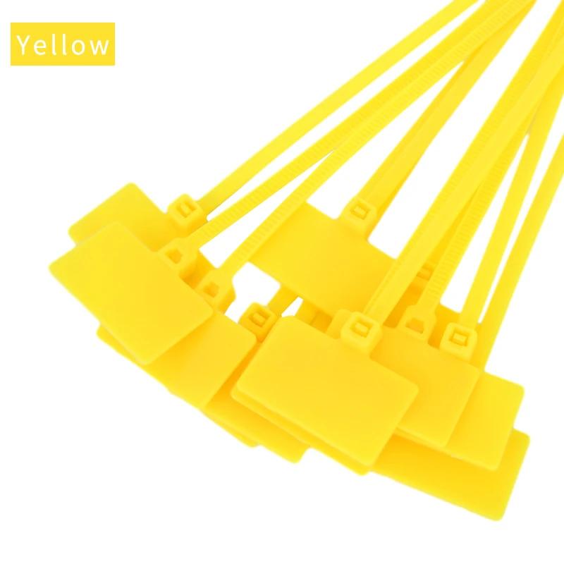 100pcs Easy Mark 4*150mm Nylon Cable Ties Tag Labels Plastic Loop Ties Markers Cable Tag Self-locking Zip Ties