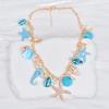 Bohemian style summer beach shell necklace women's beach degree pearl starfish conch exaggerated necklace colorful fashion necklace