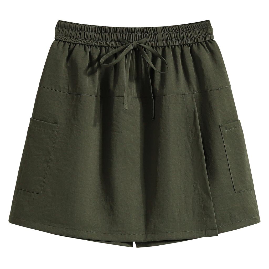 DIMANAF 2025 Plus Size Shorts Summer Women Solid Loose High Waist Casual Short Pants Basic New Wide Leg Pants