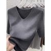 Plus Size Women Clothing Western Style V-neck Short Sleeve T-shirt Women's Summer New Loose Slimming Solid Ice Silk Knitting Top Thin