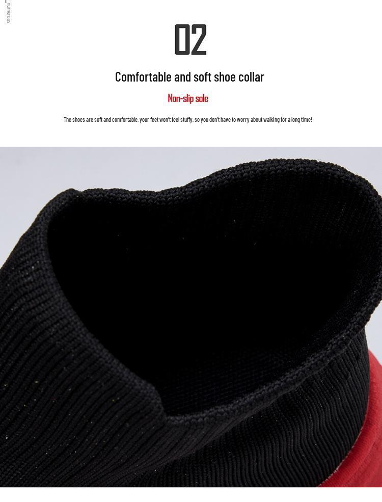 Scarpe casual tipo calzino da donna 2025 senza lacci, con rialzo e suola spessa