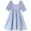 Summer women's collar bubble sleeve dress small doll dress sweet but princess dress thin A-shaped dress