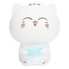 Silicone Colorful Cute Cat USB Charging LED Record Light Night Lamp for Home Bedroom(Blue)