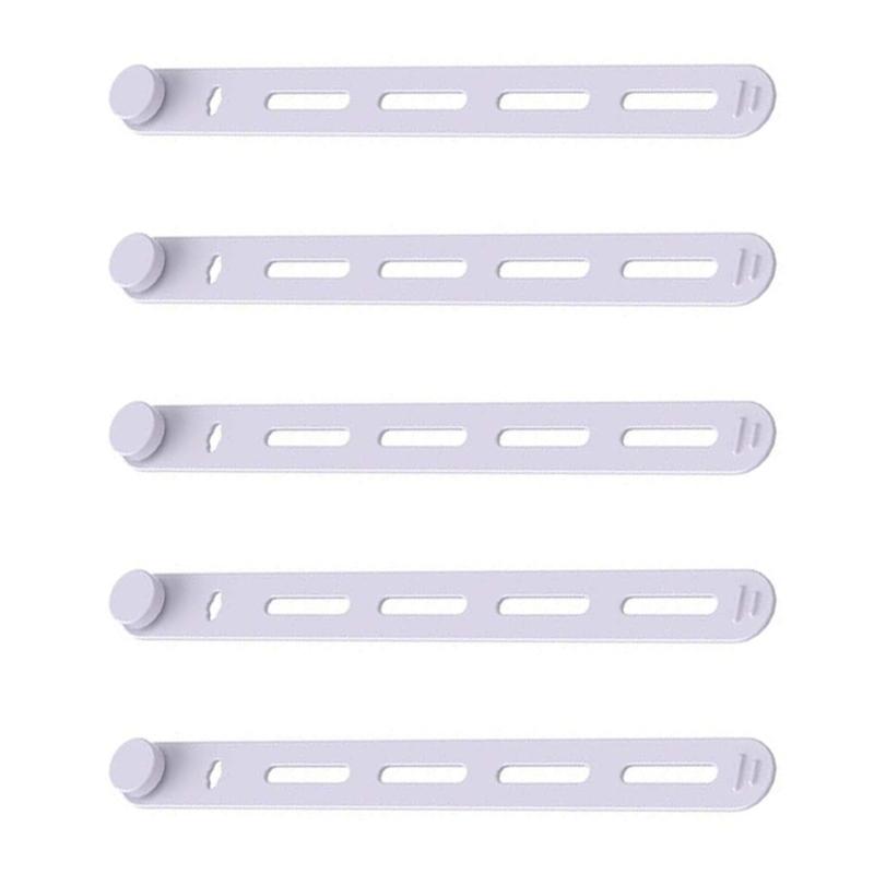 5Pcs Silicone Cable Ties Cord Organizers Wrap Reusable Washable Wire Ties Management Adjustable Charging Cable Strap Tie