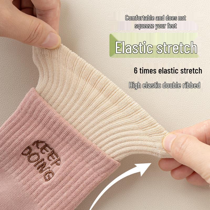 Women's White Split-Toe Mid-Calf Sport Socks - Sweat-Absorbent, Breathable, Boneless, Over-the-Knee, Autumn/Winter Style.