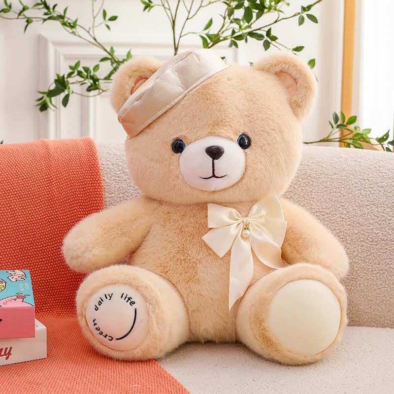 Beret Bear Doll Plush Toy Beret Teddy Bear Doll Kids Soothing Doll