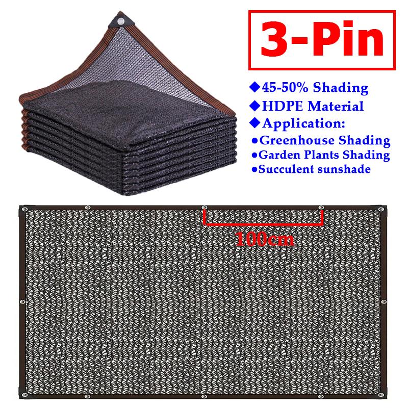 3/6/12Pin 45%~80% Shading Black Sun Shade Net UV-Resistant Garden Sunshade Net Greenhouse Shading Cover Courtyard Shade Mesh (as the picture,2x2m)