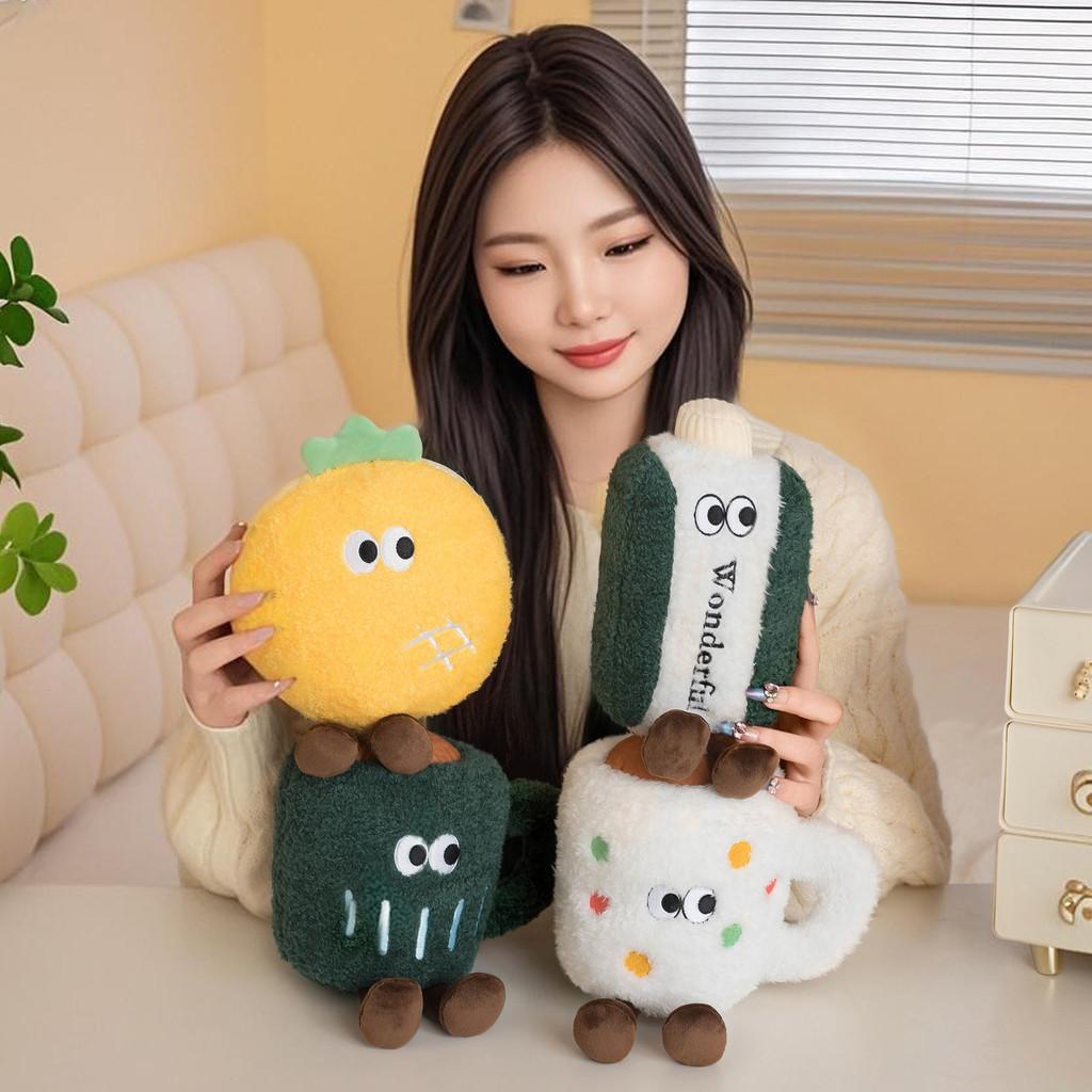 Coffee Plush Cup Toy Cartoon Pineapple Bun Doll Room Decoration Gift Holiday