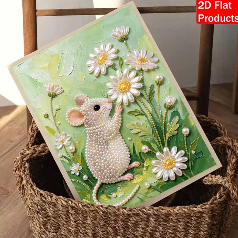 Maus Perlenmalerei handgefertigt DIY 5D kreative Ornamente Wohnzimmer Heimdekoration Malerei