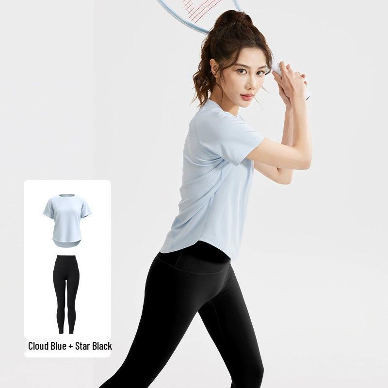 

Комплект футболка-накидка из сетки для йоги и леггинсы с высокой талией XXL