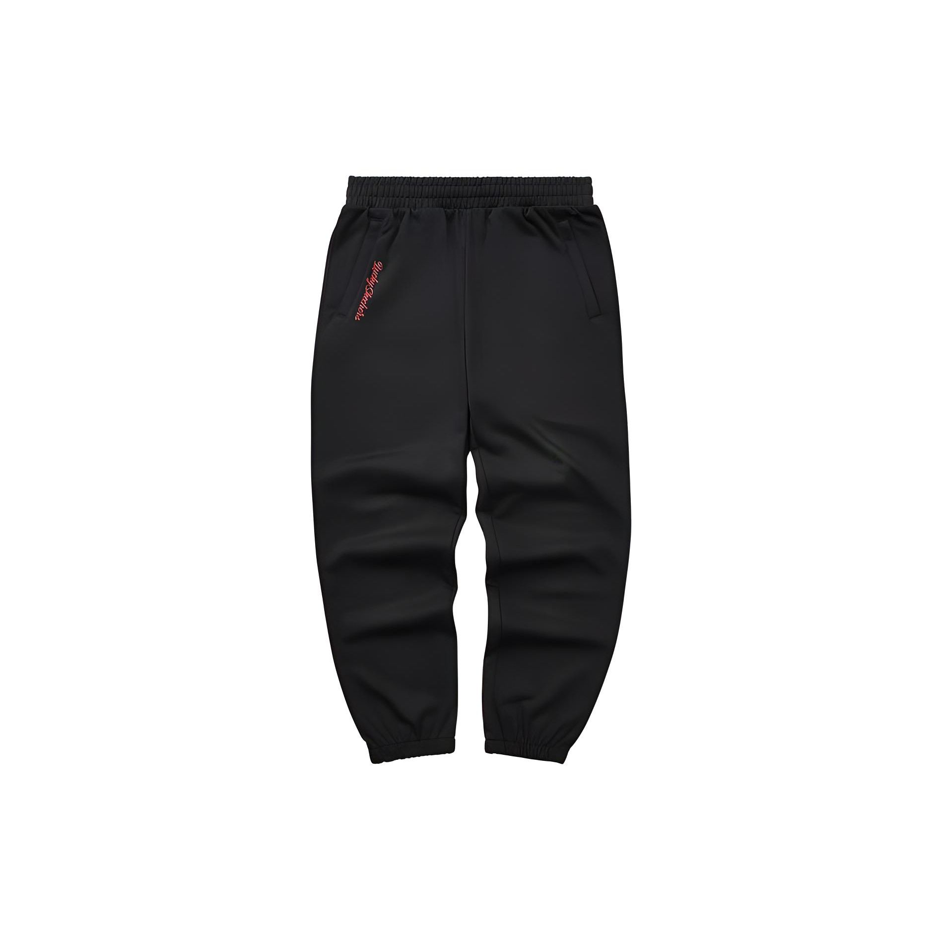 Skechers New Year Series Solid Color Cuffed Knit Sports Pants Men Bottoms Carbon-Black L124M024-0018 S
