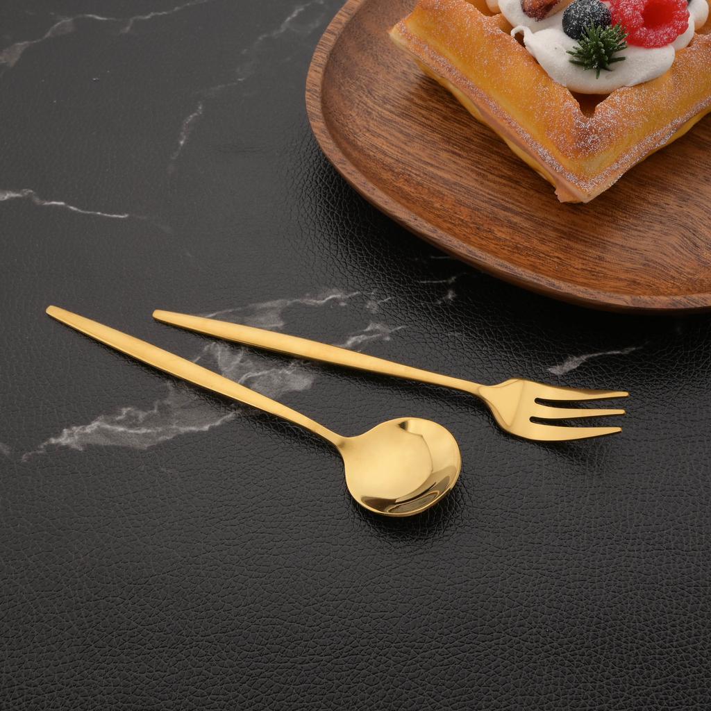 6Pcs Tea Coffee Stir Mini Spoons Small Mirror Stainless Steel Spoon Kitchen Accessories Black Rose Gold Teaspoon Set Wholesale